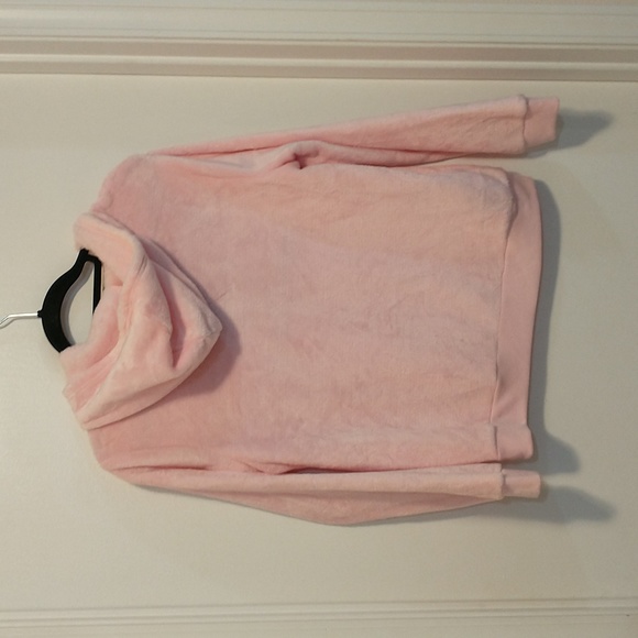 Love tribe pink fuzzy staying in is the new going out hoodie pullover - Picture 4 of 4